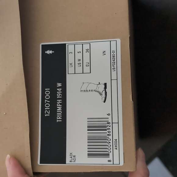 Dr. Martens triumph 1914 UK 3 US 5 lace up black leather combat boots new in box - Picture 3 of 5